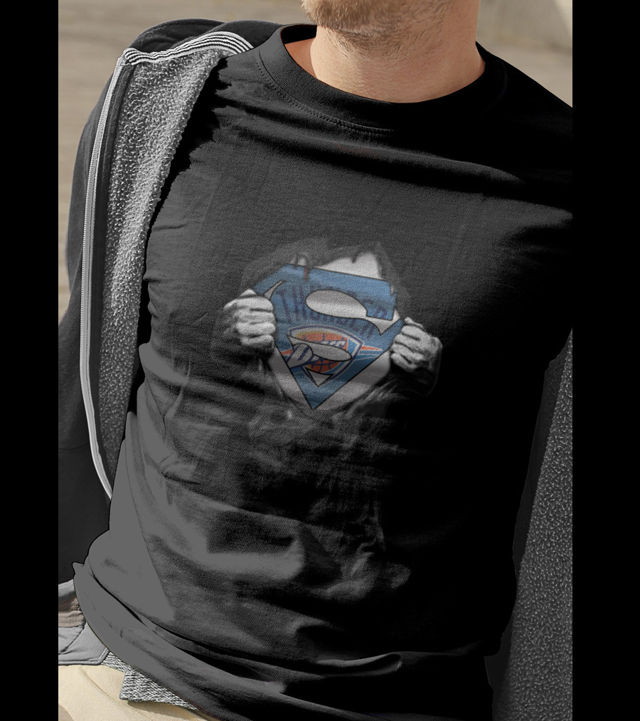Superman Logo Oklahoma City Thunder Fans Combination T-Shirt
