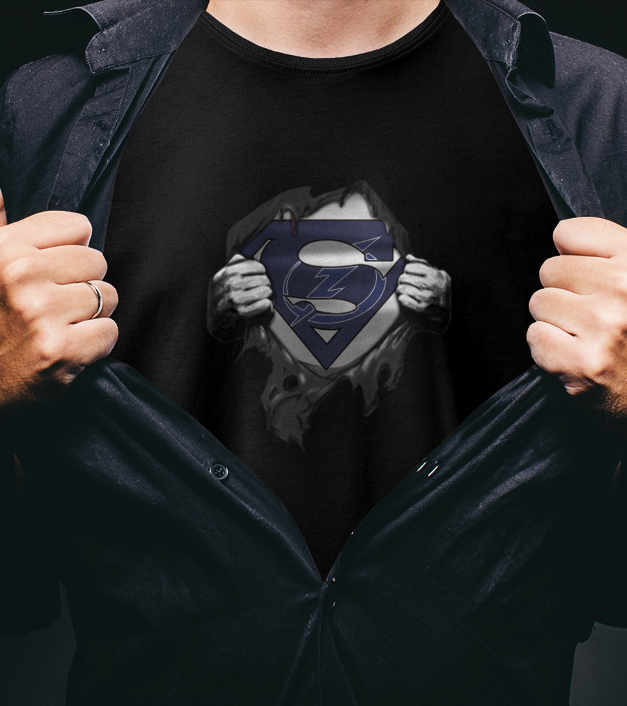 Tampa Bay Lightning Superman Emblem Fusion T-Shirt
