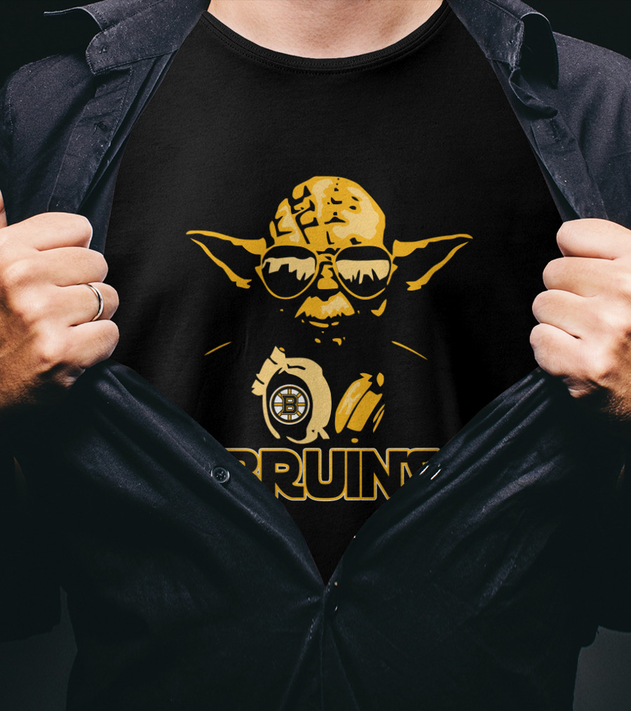 Yoda Bruins Boston Star Wars Fans Mashup T-Shirt