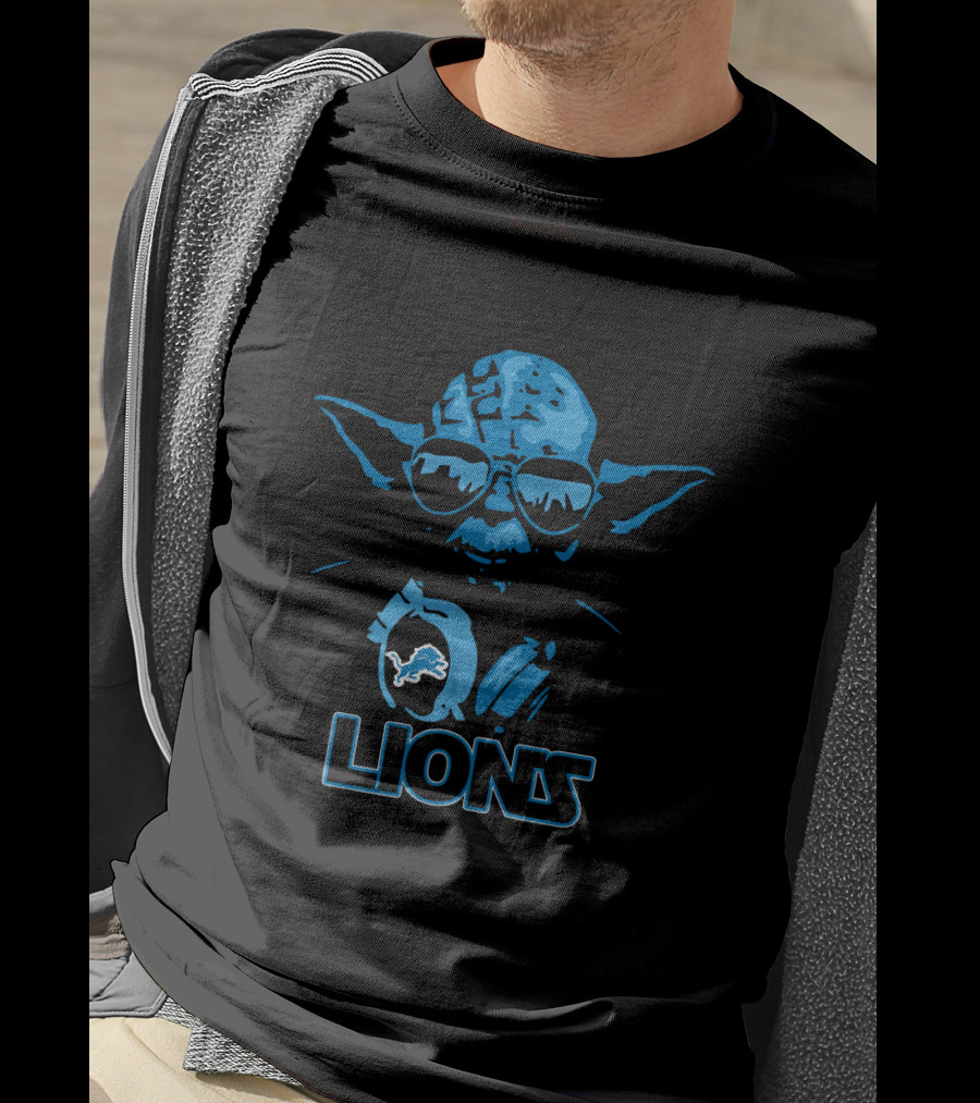 Yoda Detroit Lions Fans Star Wars-Style T-Shirt