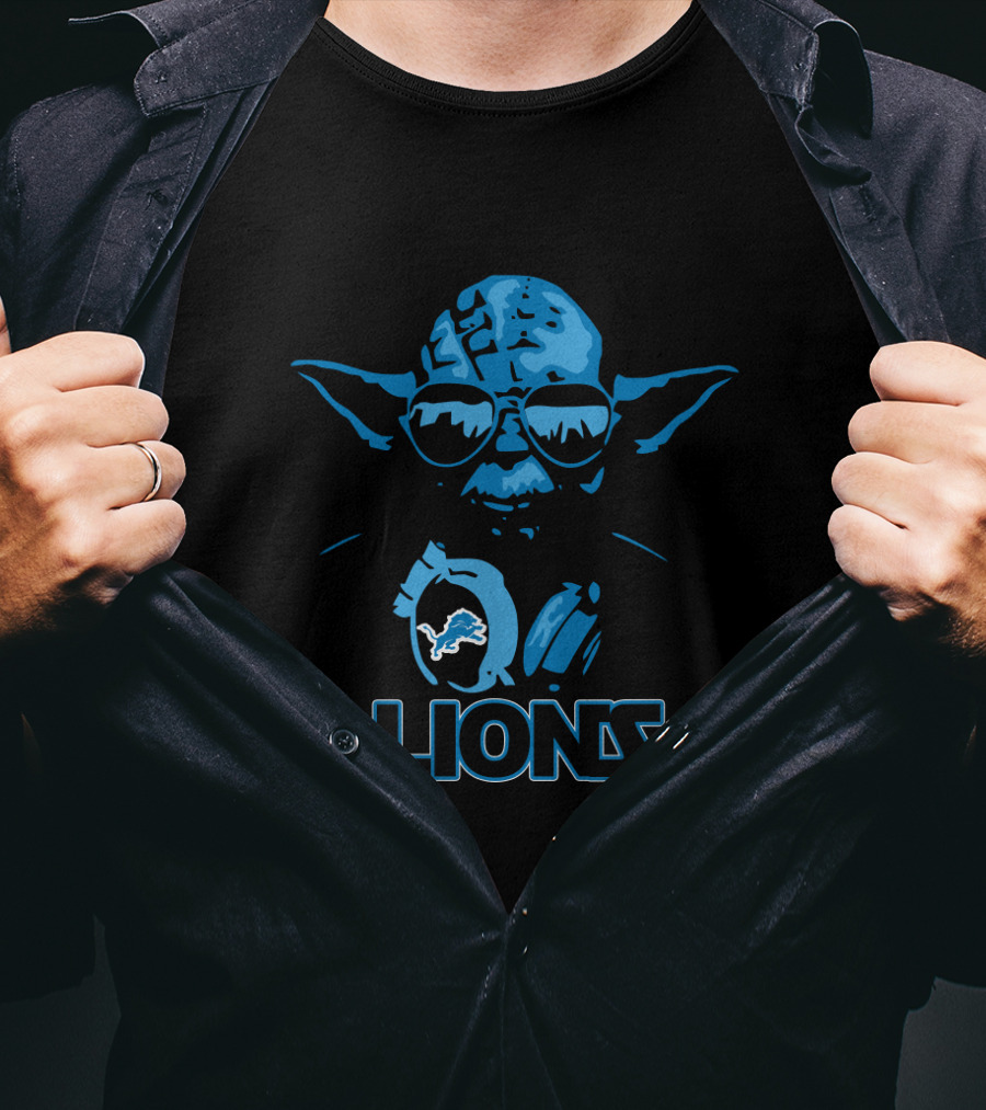 Yoda Detroit Lions Fans Star Wars-Style T-Shirt