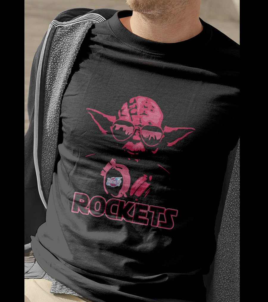 Yoda Star Wars Rockets Fans Wearing Sunglasses And Headphones T-Shirt