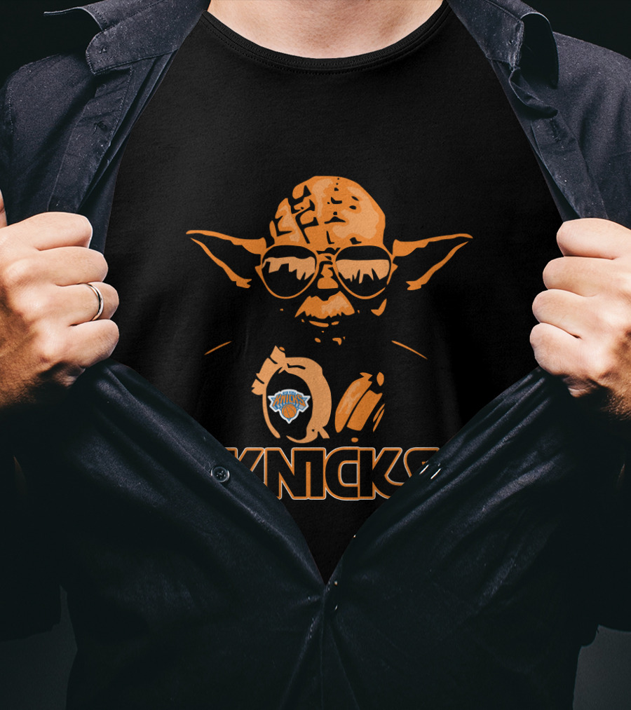Yoda Knicks Star Wars Fan New York Basketball Fusion T-Shirt