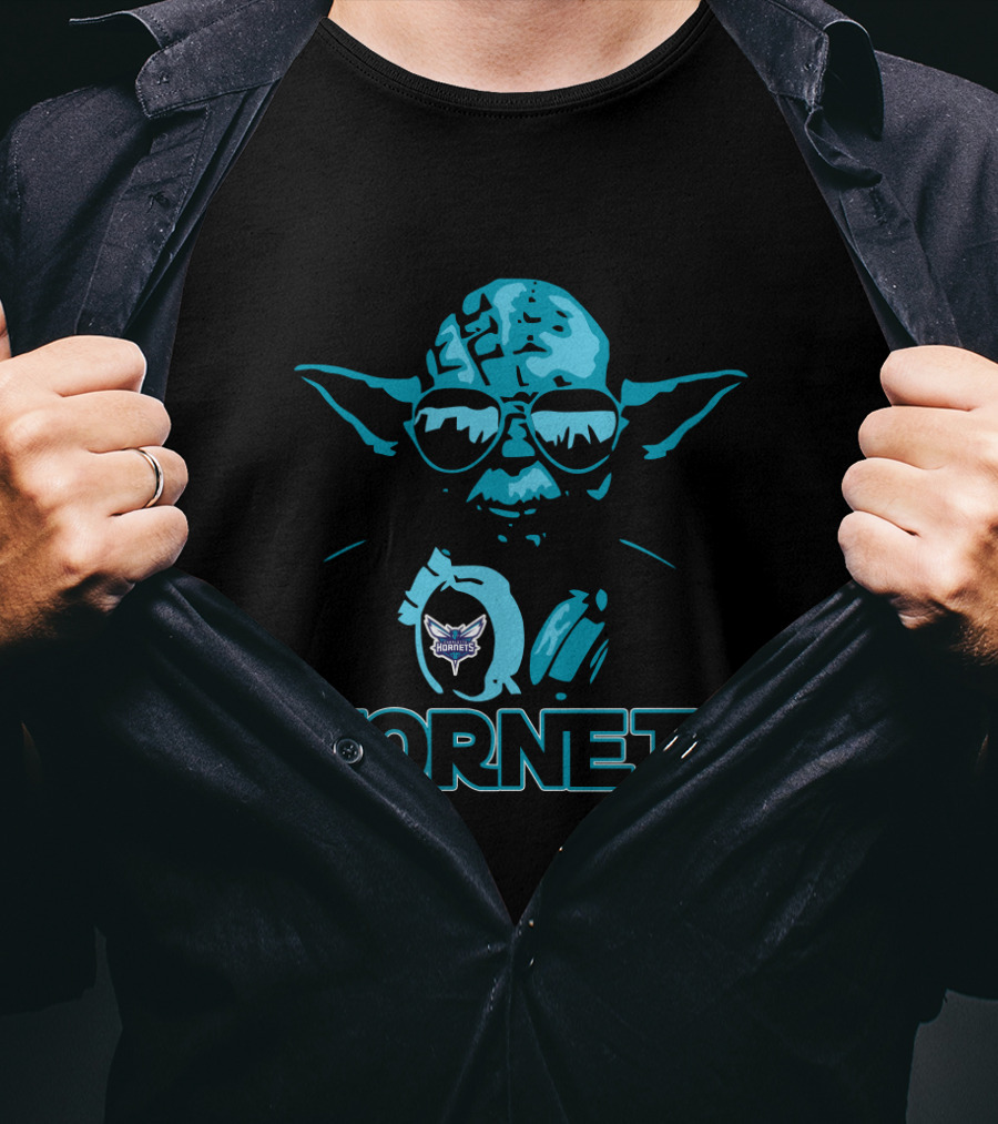 Yoda Charlotte Hornets Fans Star Wars Collaboration T-Shirt