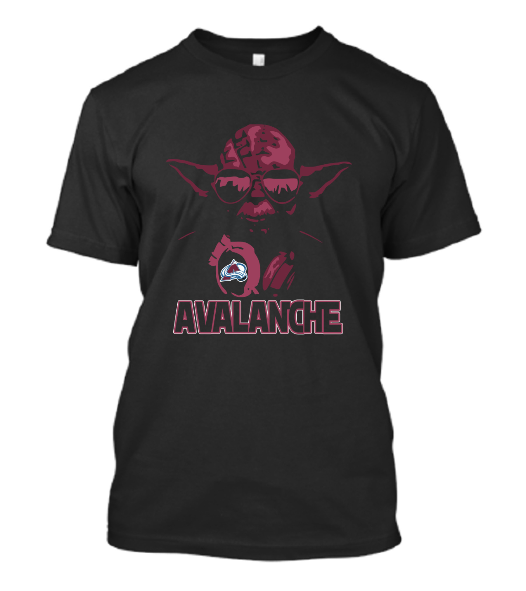 Yoda With Sunglasses And Colorado Avalanche Logo - Star Wars Fans Unite T-Shirt