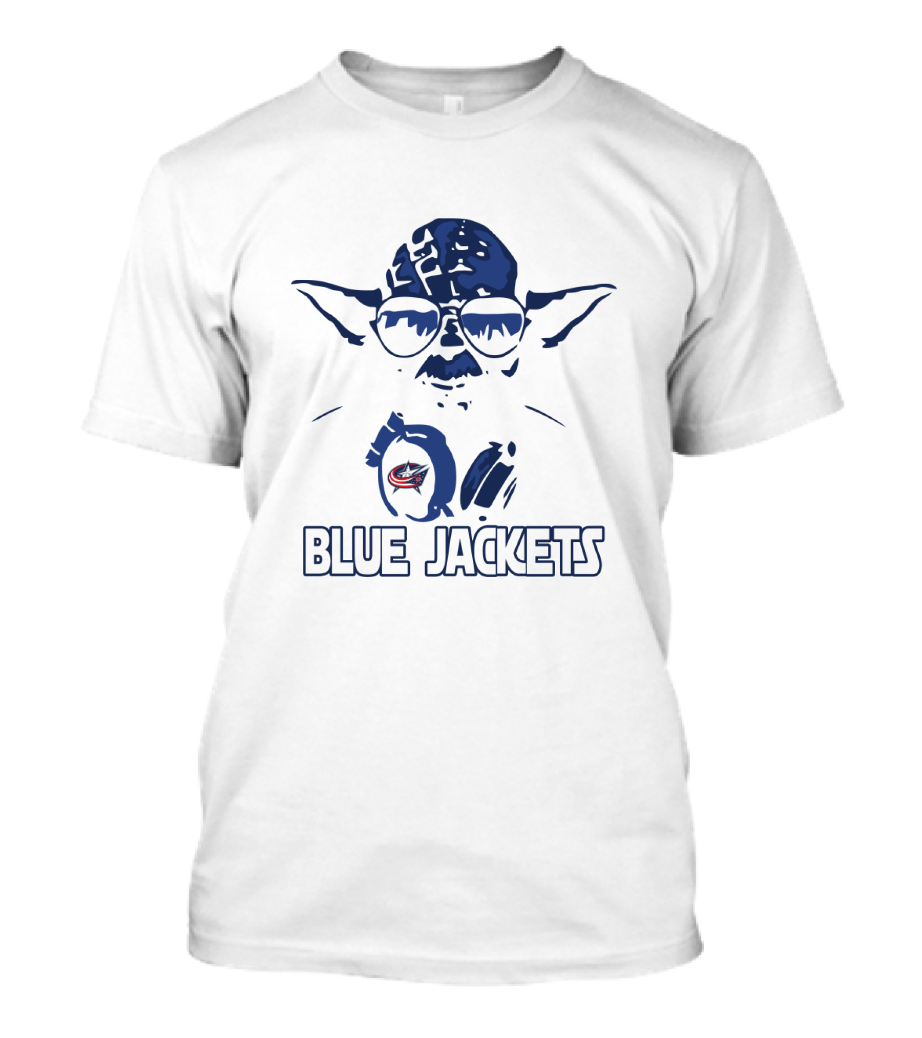 Yoda Star Wars Fan Art Featuring Columbus Blue Jackets Team Supporters T-Shirt