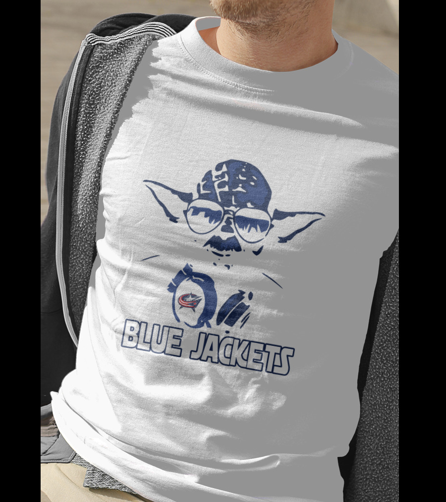 Yoda Star Wars Fan Art Featuring Columbus Blue Jackets Team Supporters T-Shirt