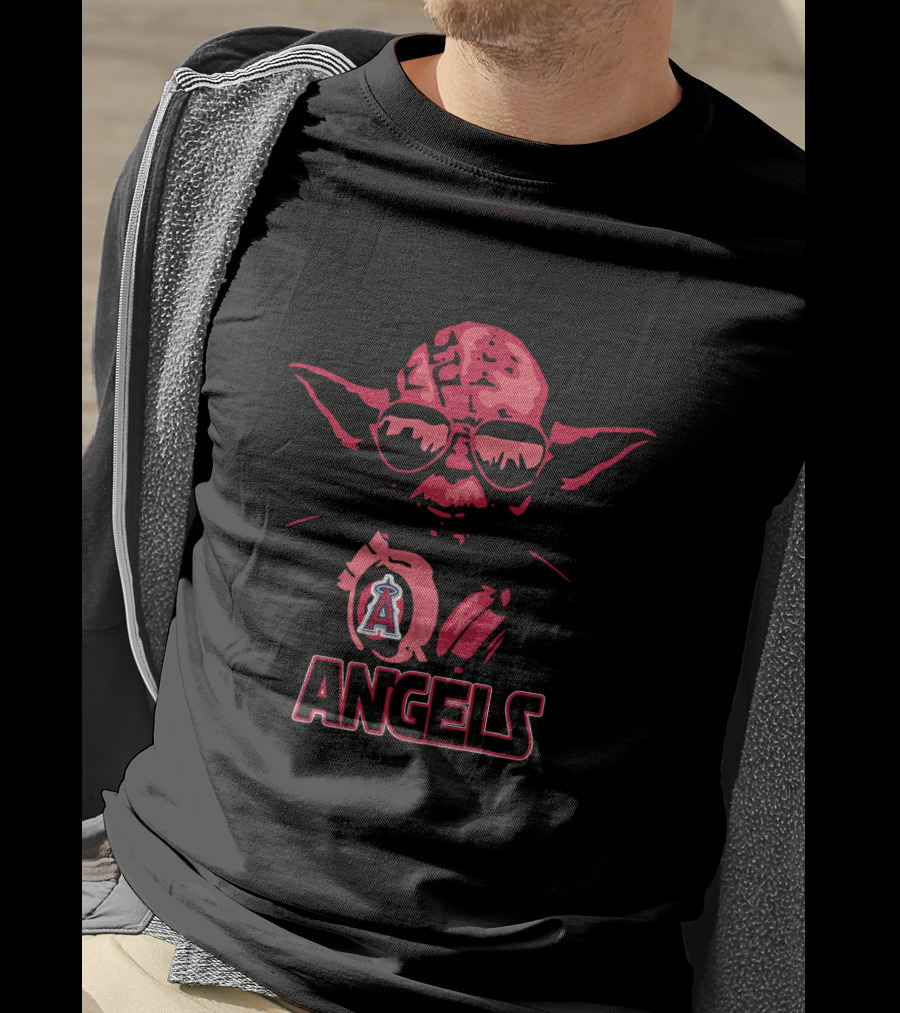 Yoda Star Wars Los Angeles Angels Fans Jedi Baseball Crossover T-Shirt