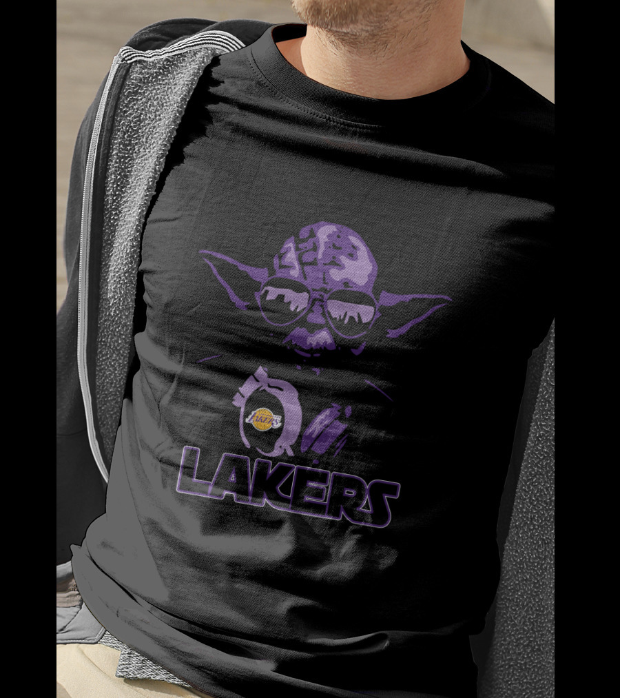 Yoda Lakers Purple Sunglasses Star Wars Los Angeles Fans T-Shirt
