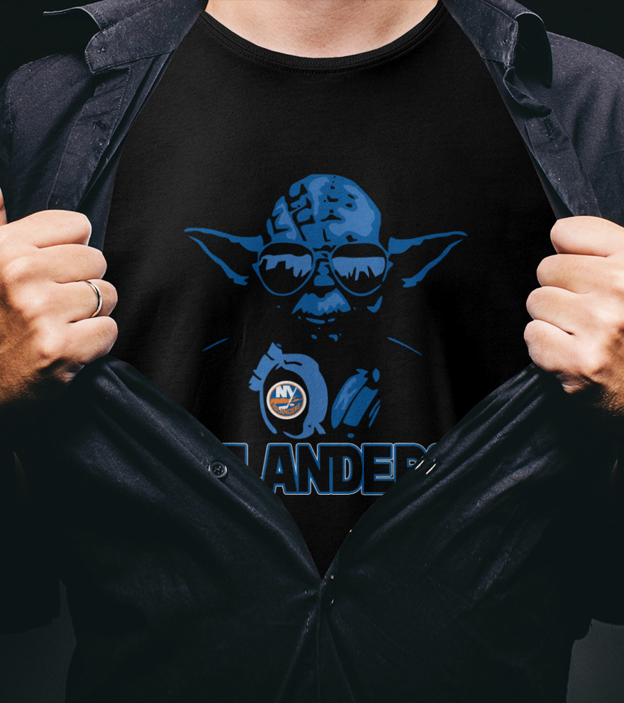 Yoda Star Wars New York Islanders Fans NY Islanders Logo Yoda T-Shirt