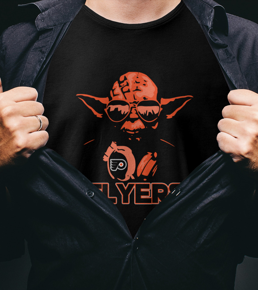 Philadelphia Flyers Fans Yoda Star Wars Logo Mashup T-Shirt