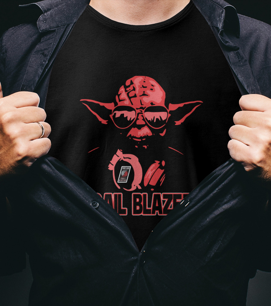 Yoda Star Wars Portland Trail Blazers Fan Style T-Shirt