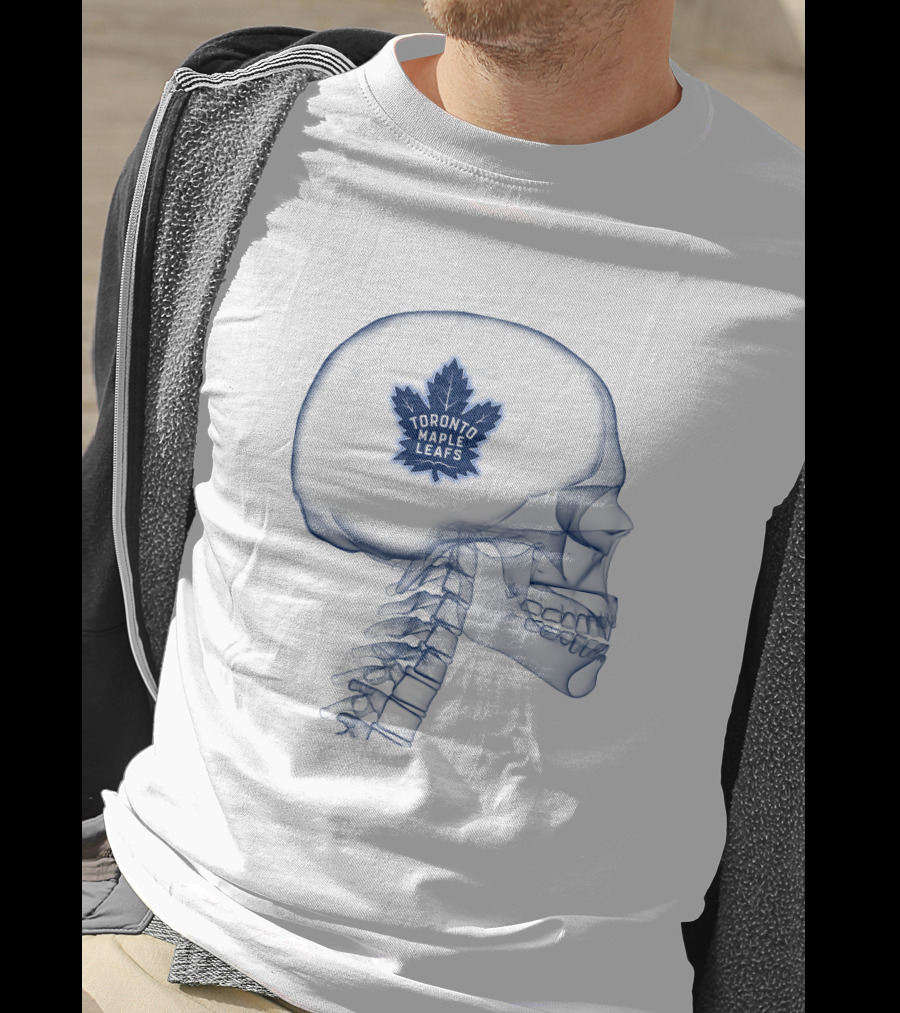 Toronto Maple Leafs Inside My Skull Brain Skeleton T-Shirt