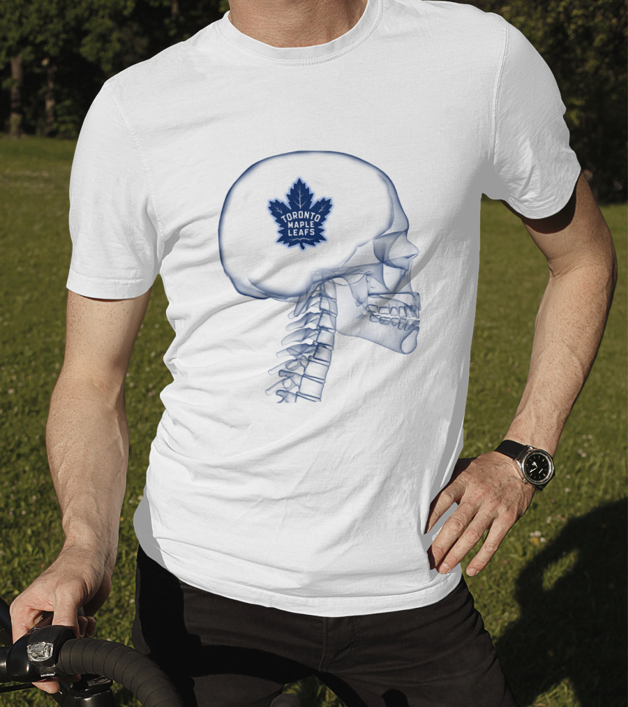 Toronto Maple Leafs Inside My Skull Brain Skeleton T-Shirt