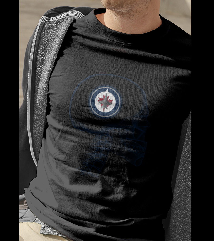 Winnipeg Jets Brain Logo Skull T-Shirt