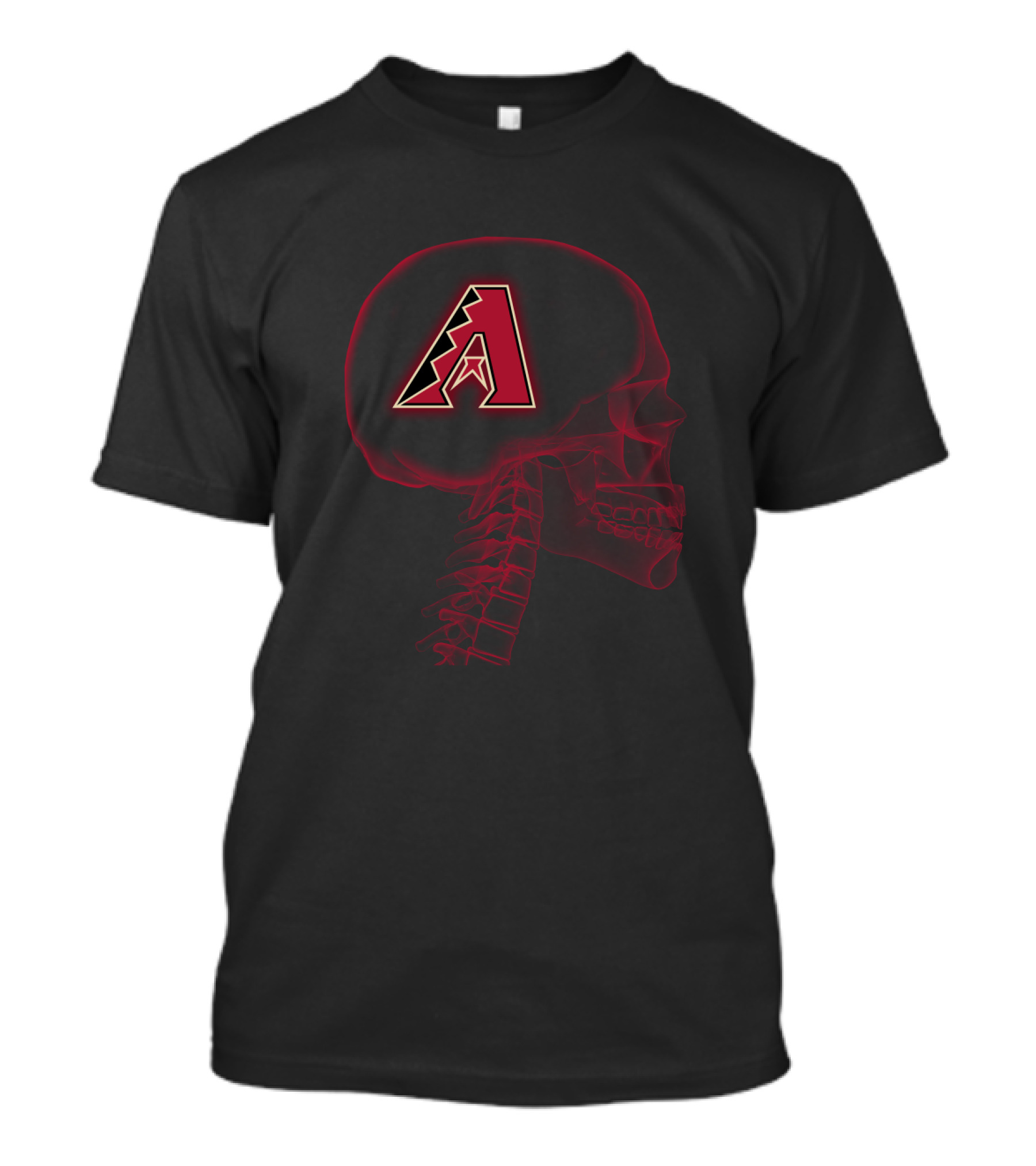 Arizona Diamondbacks Logo In Skull Brain T-Shirt