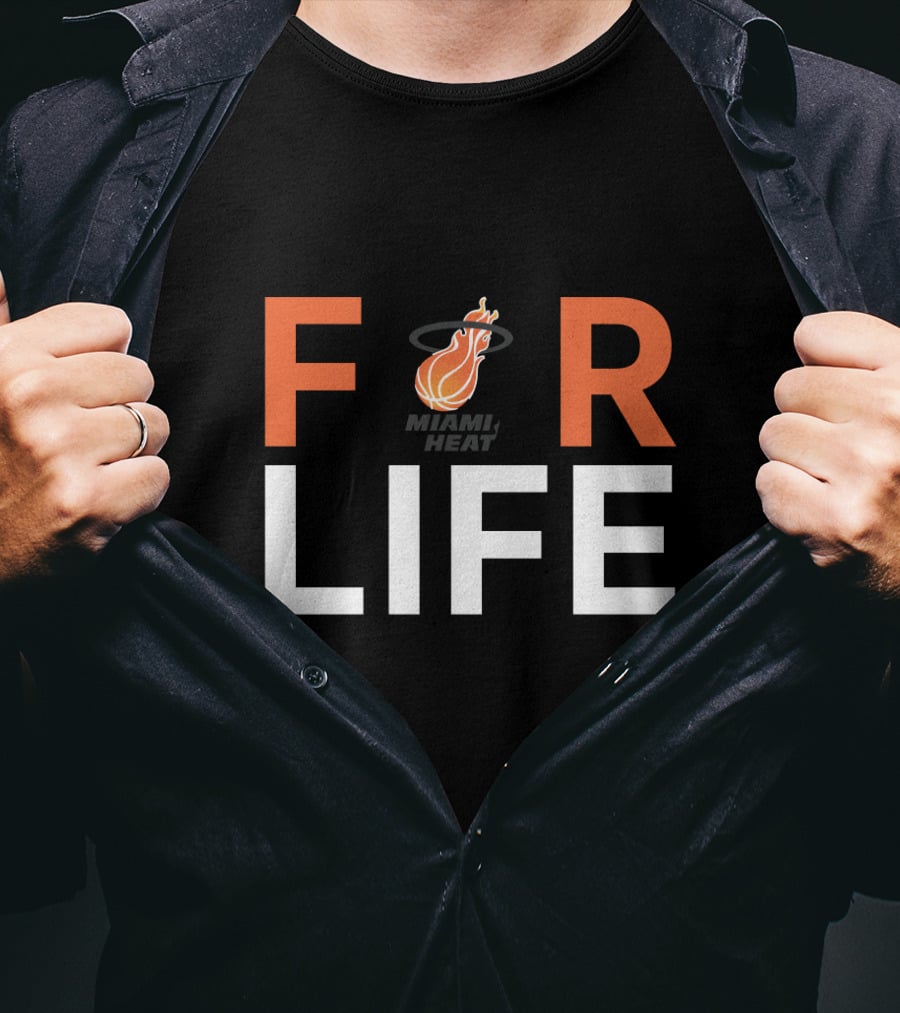 For Life Miami Heat Basketball Fans Flame T-Shirt