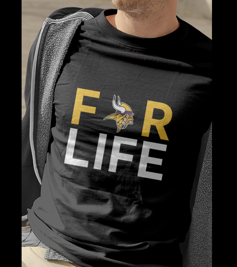 For Life Minnesota Vikings Fans With Iconic Helmet T-Shirt