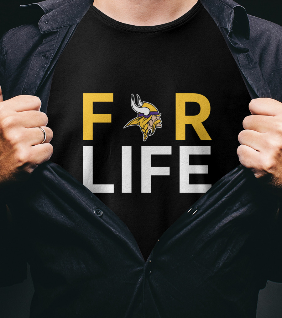 For Life Minnesota Vikings Fans With Iconic Helmet T-Shirt