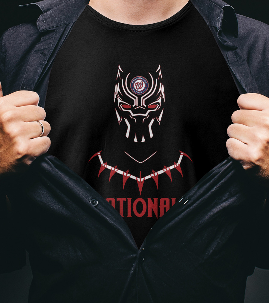 Washington Nationals Fans Black Panther Crossover T-Shirt
