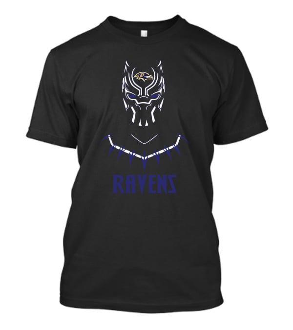 Black Panther Baltimore Ravens Fans Ravens Mask T-Shirt