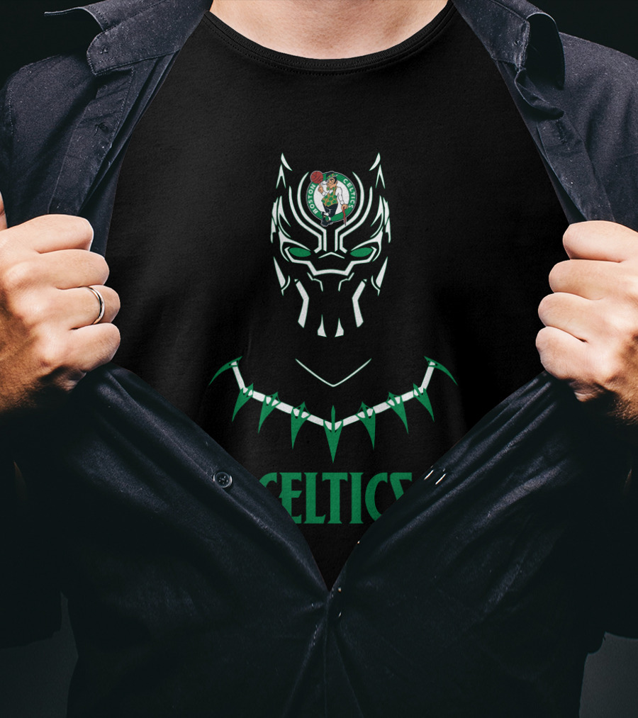 Celtics Black Panther Mashup Boston Celtics Fans T-Shirt