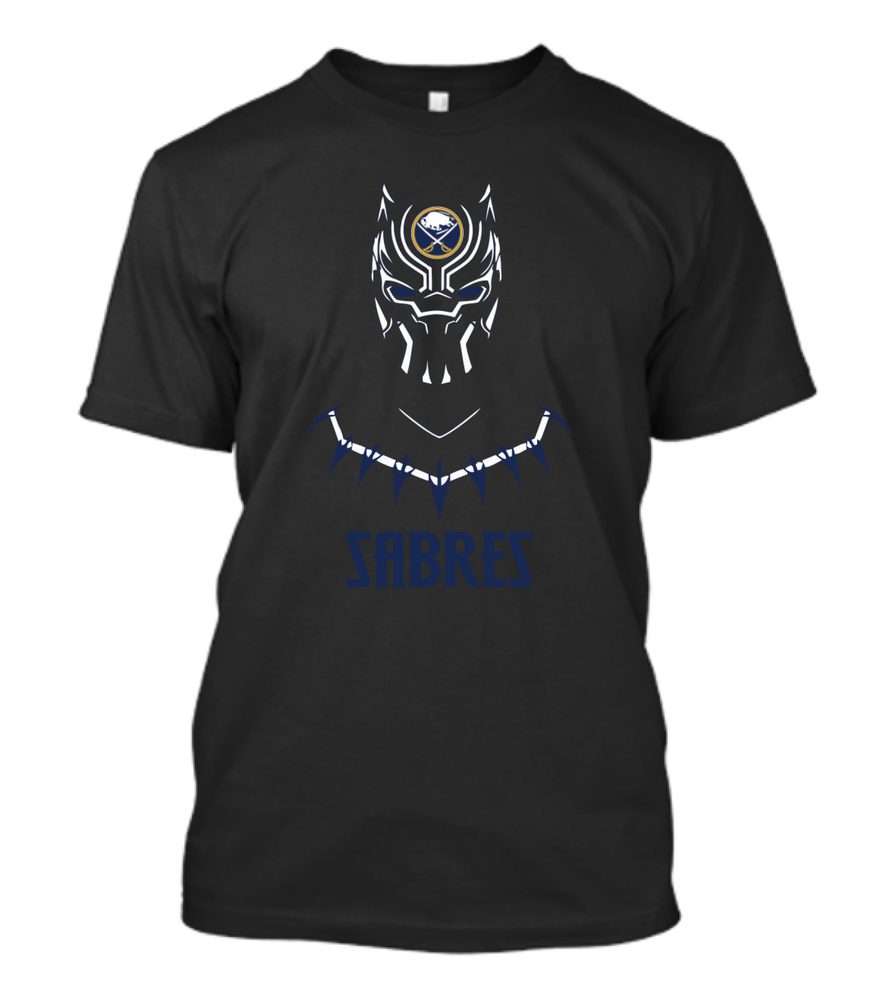 Buffalo Sabres And Black Panther Fusion With Sabres Text T-Shirt