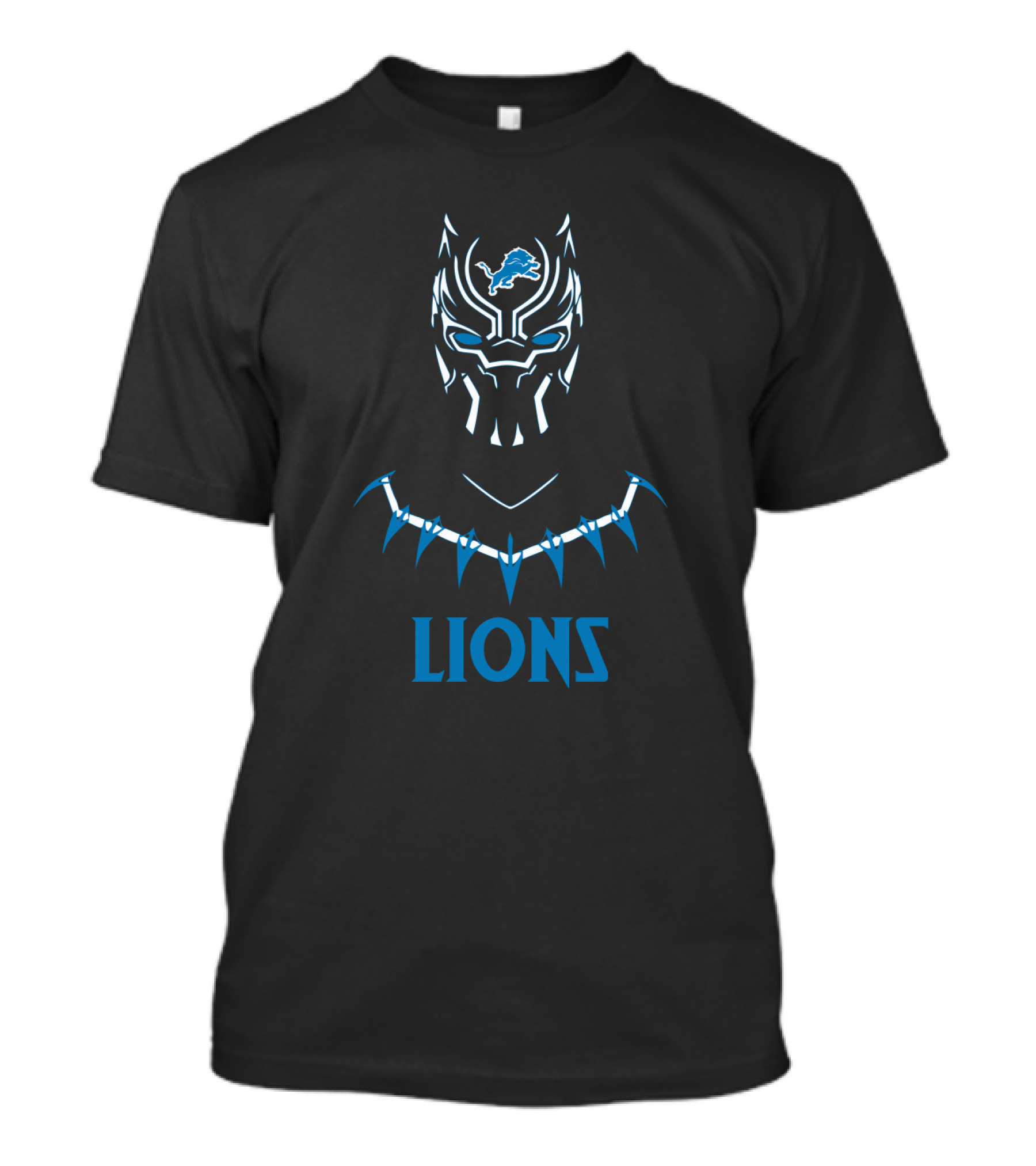 Black Panther Detroit Lions Fan Crossover T-Shirt