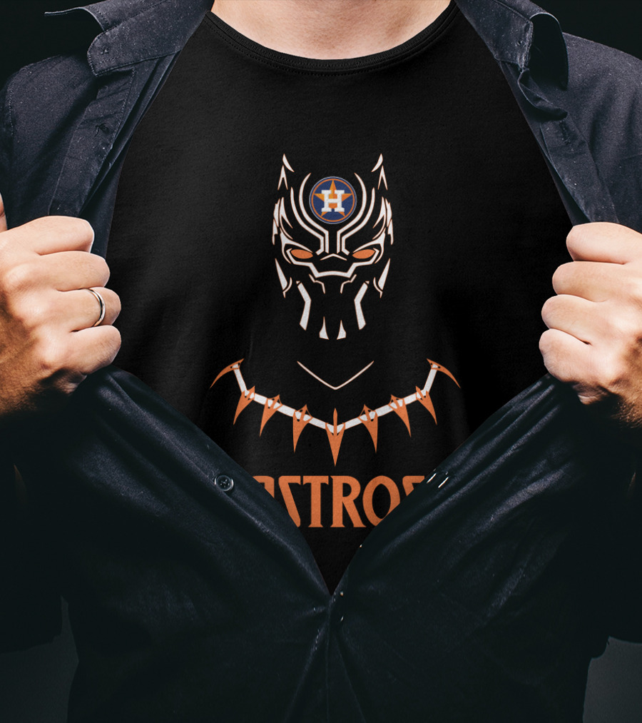 Astros Black Panther Houston Fans Crossover T-Shirt