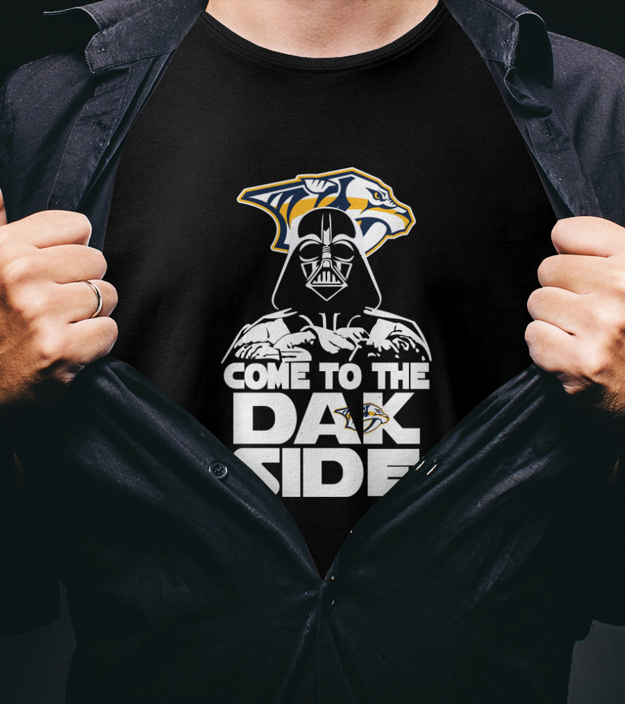 Nashville Predators Fans Come To The Dark Side Darth Vader Iconic Crossover T-Shirt