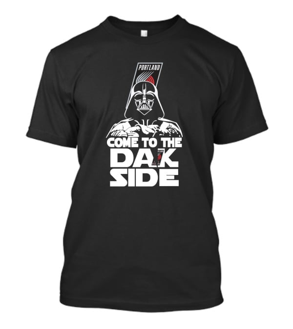 Come To The Dark Side Portland Trail Blazers Logo Darth Vader T-Shirt