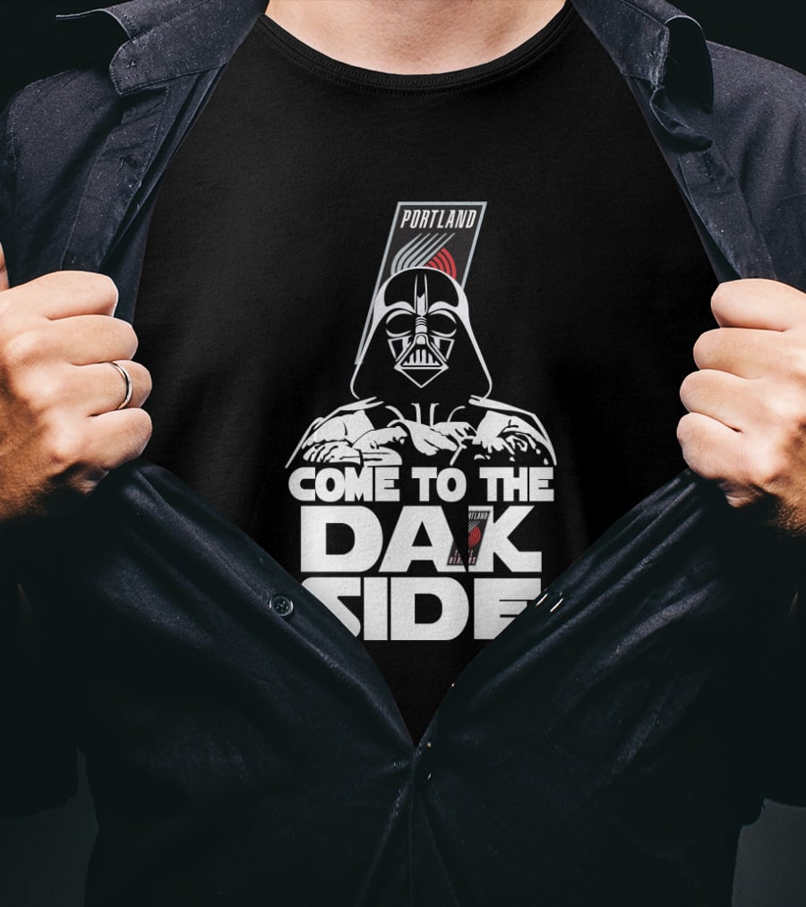Come To The Dark Side Portland Trail Blazers Logo Darth Vader T-Shirt