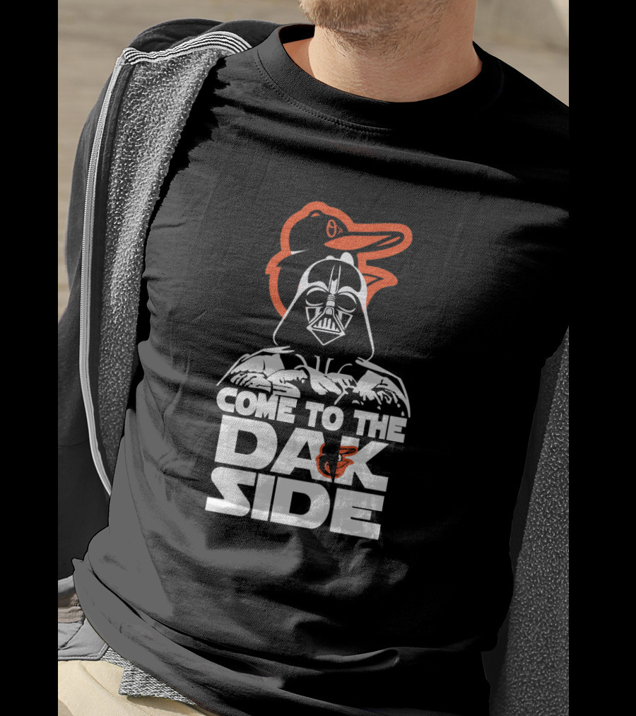 Come To The Dark Side Darth Vader Baltimore Orioles Fan Crossover T-Shirt