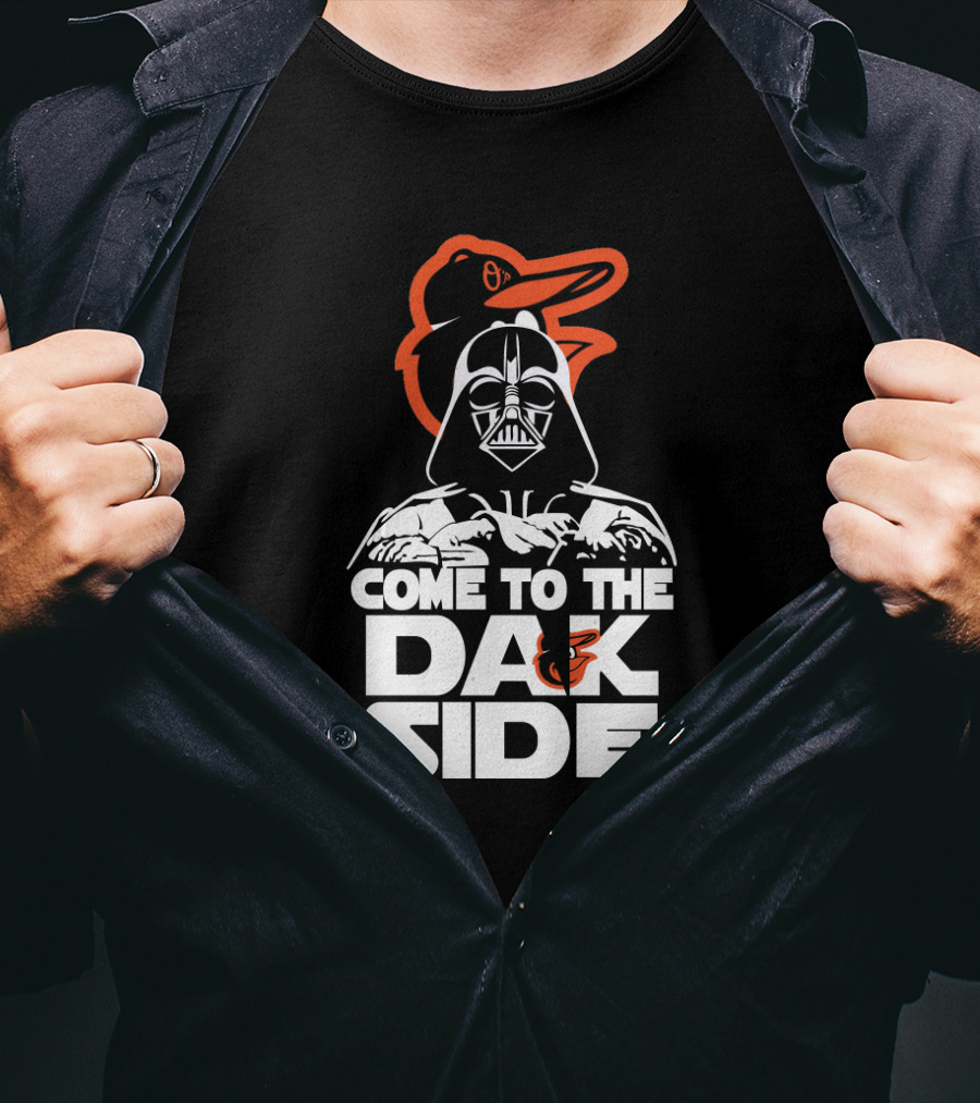 Come To The Dark Side Darth Vader Baltimore Orioles Fan Crossover T-Shirt