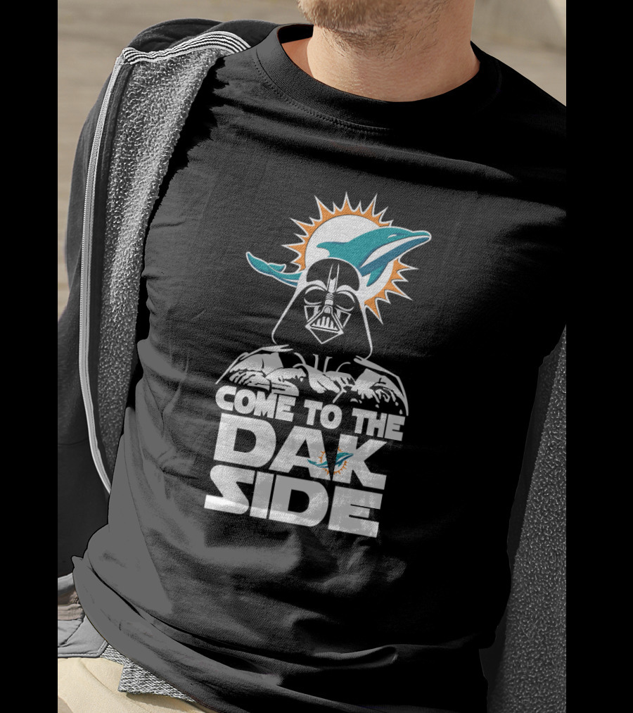 Come To The Dak Side Darth Vader Miami Dolphins Fans T-Shirt