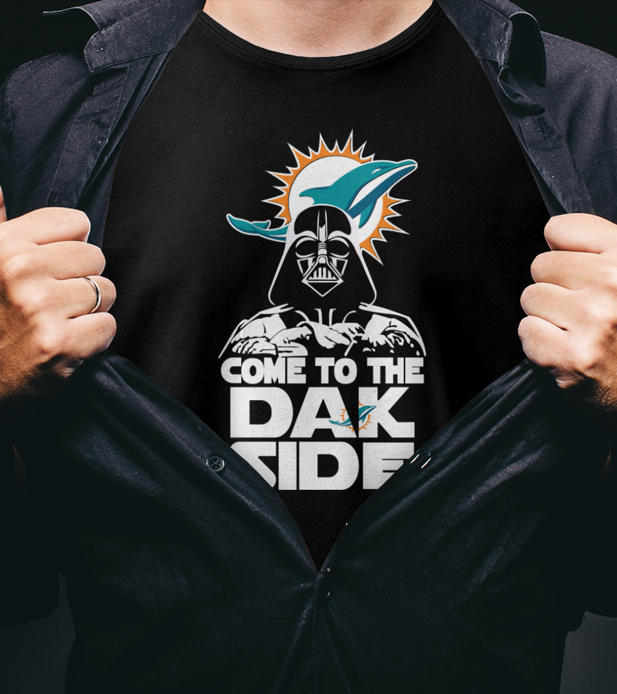 Come To The Dak Side Darth Vader Miami Dolphins Fans T-Shirt