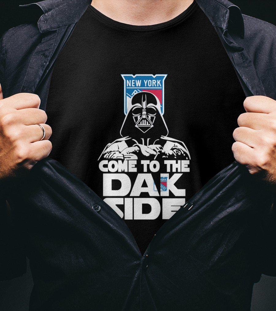 New York Rangers Fan Mashup Come To The Dark Side Darth Vader T-Shirt