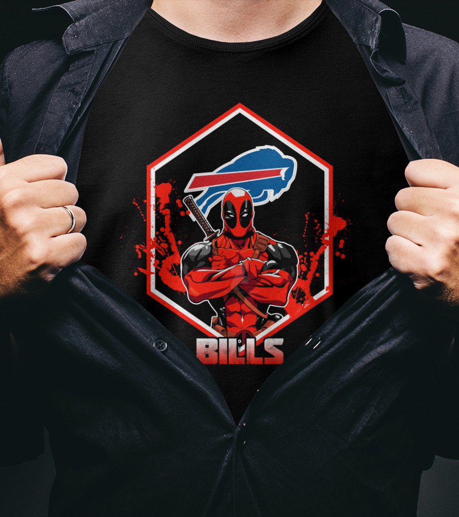 Deadpool Buffalo Bills Fans Crossover T-Shirt