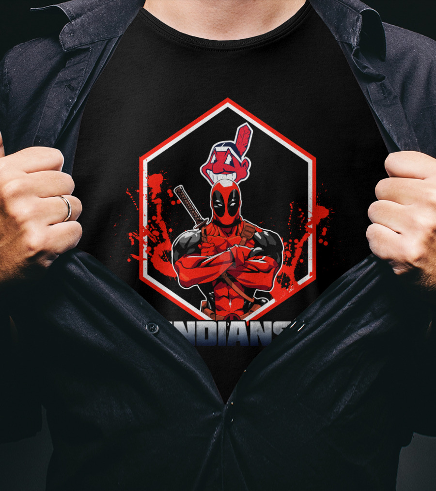 Deadpool Indians Fans Baseball Themed T-Shirt