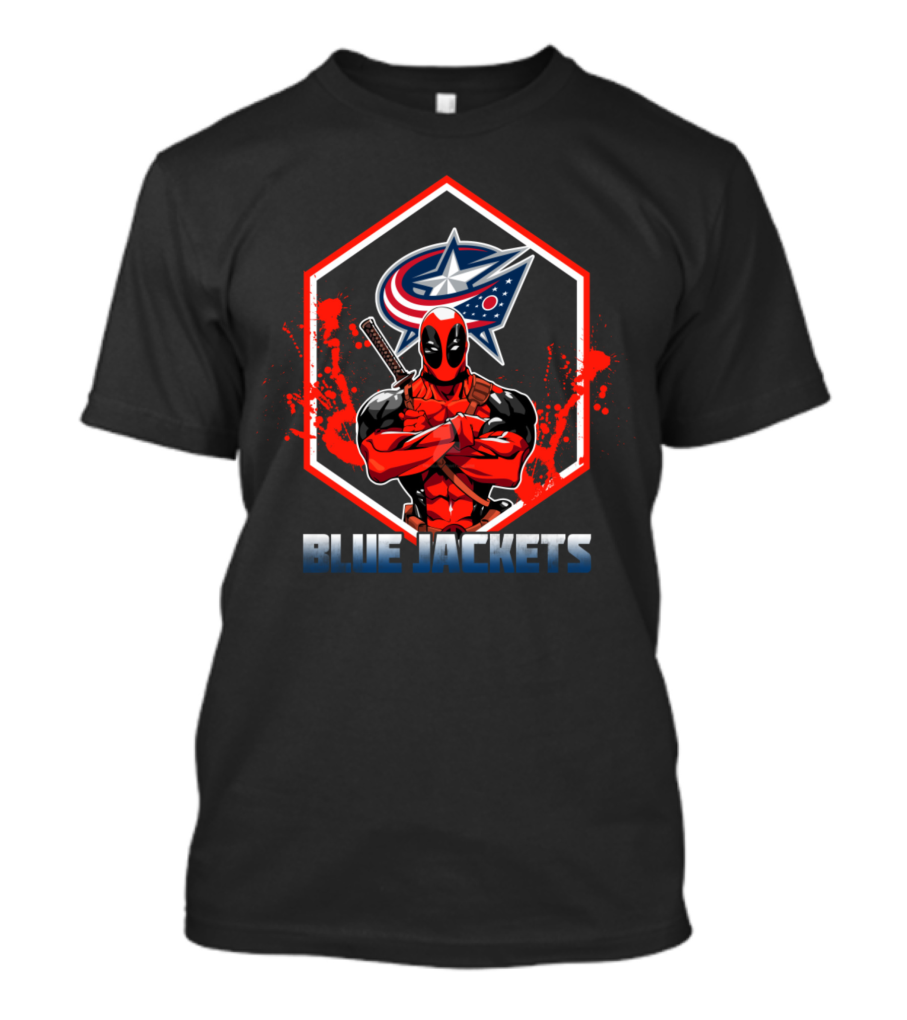 Columbus Blue Jackets Deadpool Mashup Fan T-Shirt