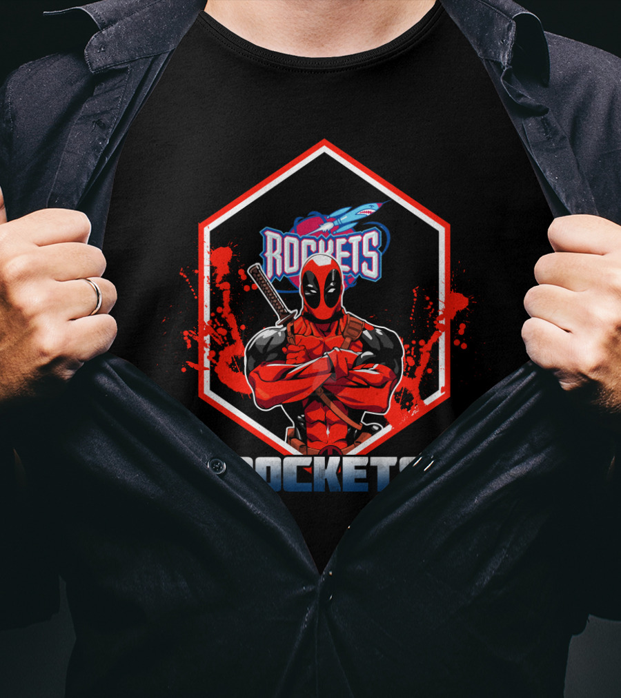 Deadpool Houston Rockets Marvel Crossover T-Shirt