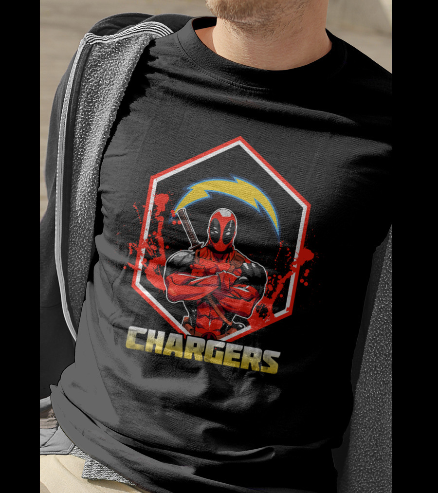 Deadpool Chargers Crossing Arms T-Shirt