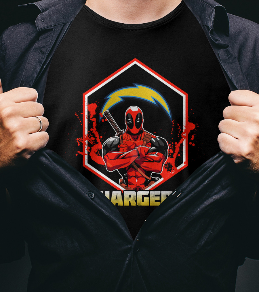 Deadpool Chargers Crossing Arms T-Shirt