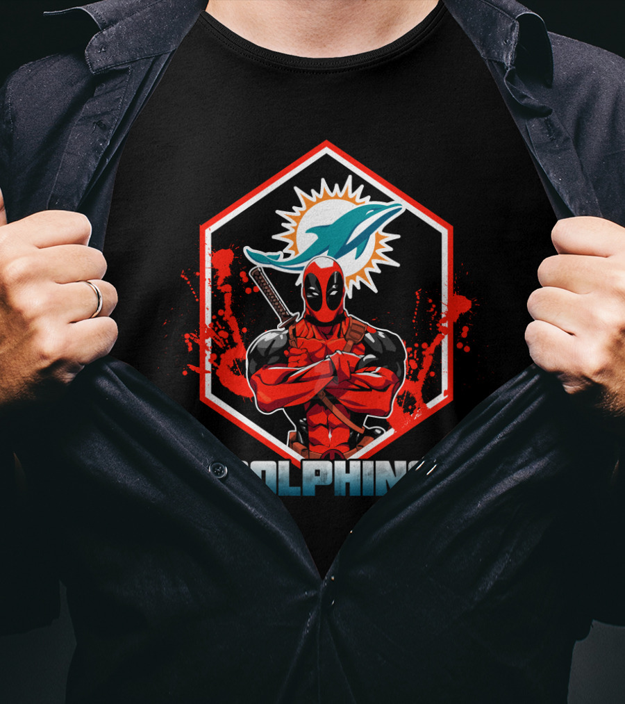 Deadpool Miami Dolphins Combination T-Shirt