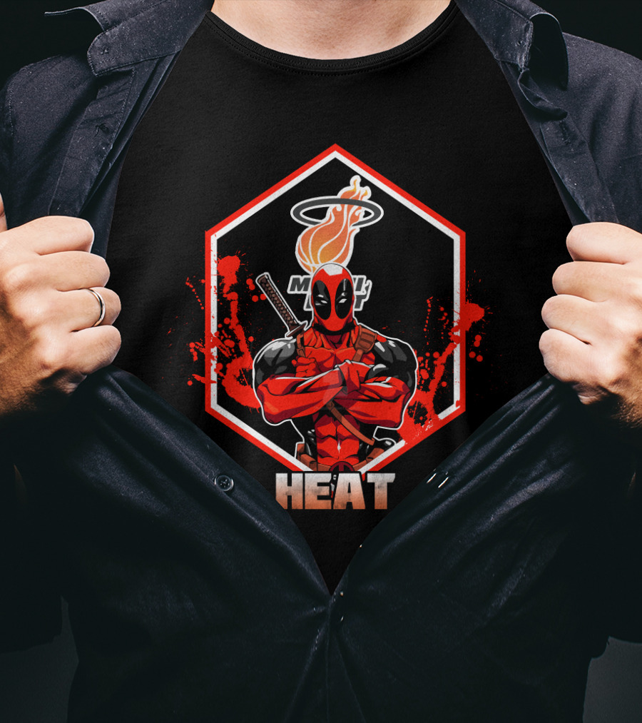 Deadpool Miami Heat Crossover T-Shirt