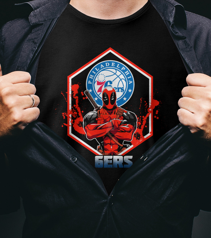 Deadpool Philadelphia 76ers Fans 6Ers Basketball T-Shirt