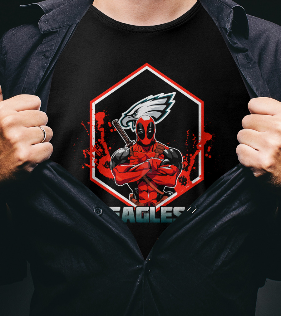 Deadpool Philadelphia Eagles Fans Osajghex Eagles T-Shirt