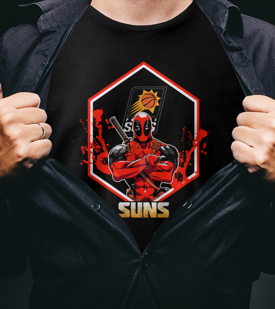 Deadpool Phoenix Suns Basketball Team Collaboration T-Shirt