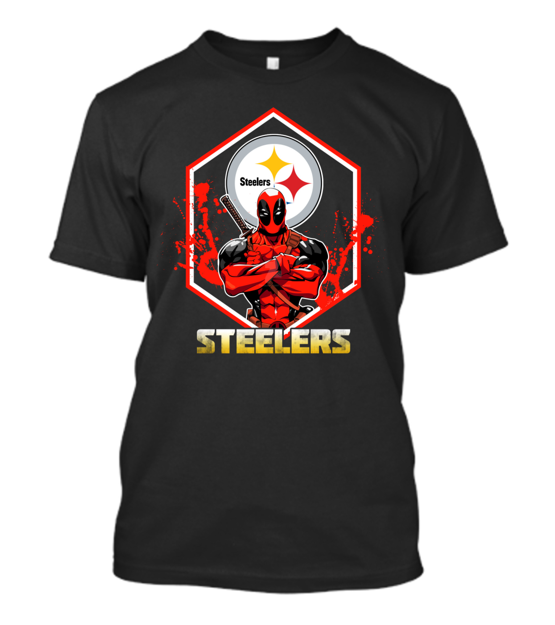 Deadpool Steelers Fans Comic Crossover T-Shirt