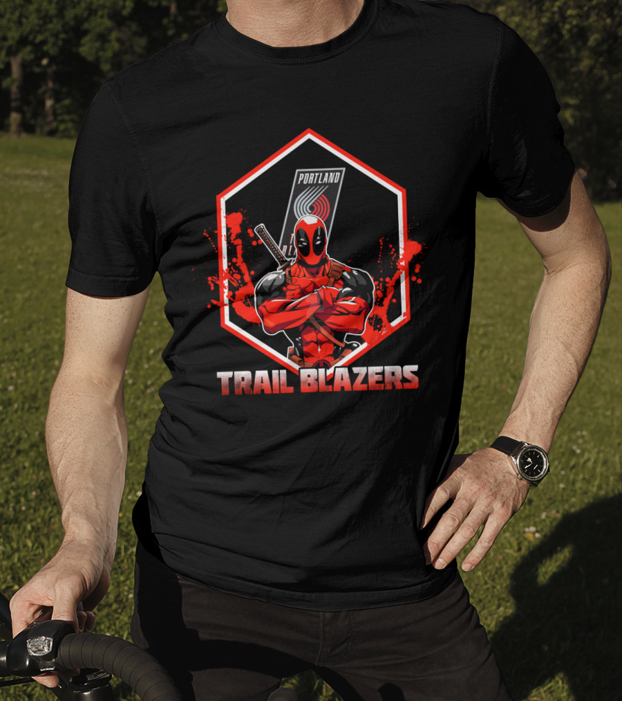 Deadpool Portland Trail Blazers Fan Mashup T-Shirt